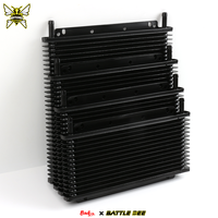 BATTLEBEE Nouveau kit de radiateur à plaques empilées automatique universel à 25 rangées, refroidisseur d'huile de transmission, alliage d'aluminium noir, systèmes de refroidissement