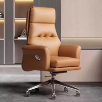 Chaise de bureau de direction en cuir à dossier haut, pivotante et inclinable, chaise de patron ergonomique, chaise de bureau pour manager
