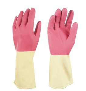 Pas cher Noir Bleu Industriel Ménage Contraste Deux Couleurs Résistant À L'huile Résistance Chimique Latex Caoutchouc Lavage Propre Gants De Travail - Product Image 6
