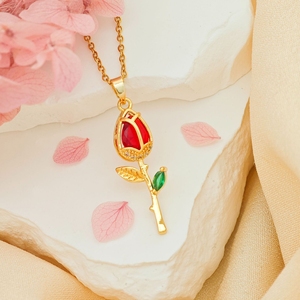 <span class=keywords><strong>Collana</strong></span> con Ciondolo Jeutelis in Stile <span class=keywords><strong>Tulipano</strong></span>, Placcata in Oro 18K con Zirconia, Accessorio Femminile - Product Image 3