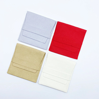 Sac de pochette d'emballage de bijoux en microfibre de daim de logo personnalisé avec cartes d'insertion pour le stockage de boîte d'emballage de bijoux de cadeau