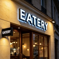 Enseignes lumineuses frontales et rétroéclairées pour l'extérieur, lettres publicitaires LED 3D, enseignes de magasin, conception de logo 3D en acrylique LED
