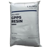 Granulés de polystyrène transparents vierges GPPS PG-383M MFR 21 ChiMei Zhenjiang, qualité injection, qualité alimentaire, sac de 25 kg