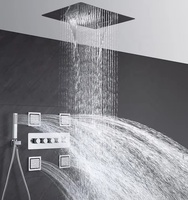 Système de douche de luxe pour salle de bain, système de douche de plafond à jets massants, kit de douche mural cascade