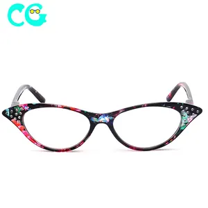 浅色透明时尚女士专用老花镜猫眼眼镜处方眼镜远视