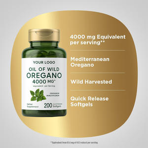 Huile d'origan méditerranéenne naturelle OEM en gélules molles, 100 portions, sans OGM, sans gluten, complément alimentaire à base de plantes - Product Image 2