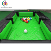 Table de billard gonflable avec ensemble de ballons de football de billard kits de réparation unisexes/sac d'emballage en PVC jeu de football 3 ans commercial