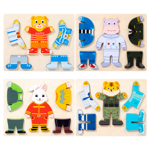 Mới Đến Bằng Gỗ Động Vật Trang Phục Câu Đố Cầm Tay Câu Đố Bằng Gỗ Động Vật Khối Câu Đố Giải Pháp Cho Trẻ Mới Biết Đi - Product Image 6