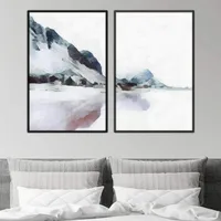 لوحات فنية للديكور الحرفية باستيل الجبلية بحيرة طبيعة المشهد المنزل الحديثة قماش للرسم