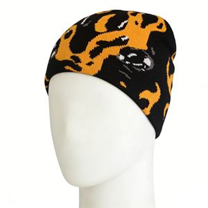 หมวกบีนนี่ถักลายแจ็คการ์ดสไตล์เรโทร HKZB แฟชั่นกบสุดเทรนด์ ฮิปฮอป สำหรับเดินทางกลางแจ้ง อุ่นหนา เหมาะสำหรับผู้ชายและผู้หญิง - Product Image 4