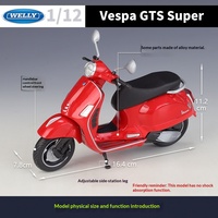WELLY 1:12 2020 Vespa GTS Super Modèle de moto en métal moulé sous pression sans batterie pour les collectionneurs de plus de 14 ans Cadeau Vente en gros