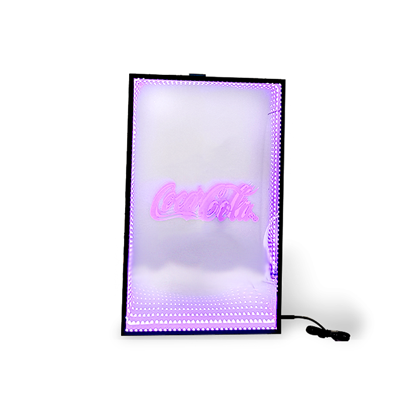 Apache Customized 3D Neon Light Advertising Box Thousand Layer Mirror Interactive Infinite Mirror Tunnel Panel for Hotels Taverns — view 4