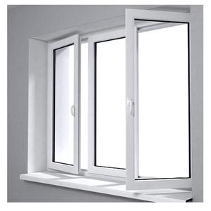 Fenêtre coulissante française à <span class=keywords><strong>double</strong></span> vitrage en plastique avec cadre blanc Fenêtres coulissantes en vinyle Fenêtre de chambre à coucher