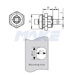 Serrure à poussoir tubulaire en alliage <span class=keywords><strong>de</strong></span> zinc haute sécurité MK502 pour étui <span class=keywords><strong>iPad</strong></span> - Product Image 4