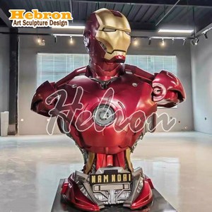 Sculpture de personnage <span class=keywords><strong>Marvel</strong></span> en fibre de verre, sculpture Iron Man, buste Spider-Man, magnifique statue de collection en résine de film <span class=keywords><strong>Marvel</strong></span> - Product Image 2
