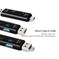 Lector de Tarjetas de Memoria Multifunción 5 en 1 USB 2.0 Tipo C/USB/Micro USB/TF/SD, Adaptador OTG, Accesorios para Teléfono Móvil