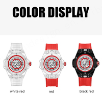 Nouvelle montre sport automatique mécanique à tourbillon pour homme Onola 3836, cadran en verre analogique, étanche 30 m, bracelet en acier inoxydable et silicone