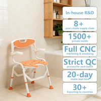 Chaise de douche en aluminium Simplywalk 150 kg, chaise de salle de bain en forme de U, rééducation thérapeutique, certification MDR CE, accords de cadre