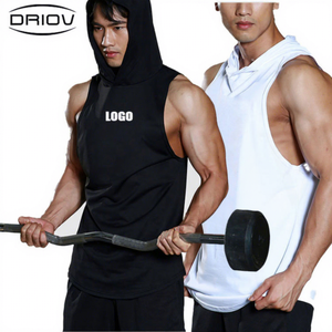 Kaos Tank Top Hoodie Custom Logo Baru untuk Olahraga, Binaraga, dan Gym Pria, Tanpa Lengan, Model Cut Off - Product Image 1