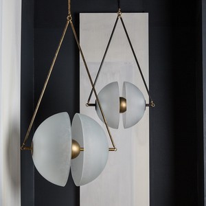 Hfshanks Modern Pendant <b>Light</b> Glass Shade Led Adjustable Height For Living Room Bedroom Coffee Shop Home Decor - Product Image 3