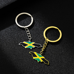 Venta al por mayor de diseño personalizado de metal recuerdos turísticos <span class=keywords><strong>Jamaica</strong></span> país Mapa bandera llavero - Product Image 6