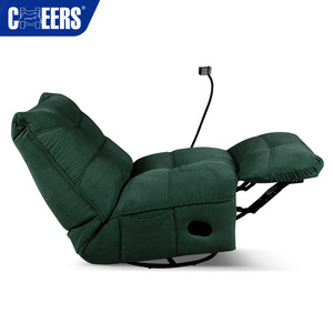 MANWAH CHEERS Green Fabric Living Room Sofas Bean Bags Single <b>Recliner</b> <b>Chair</b> Swivel Rocking - Product Image 3