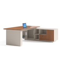 Bureau de direction en bois personnalisé au design moderne, bureau de luxe en forme de L pour PDG, patron, usine, bureau de travail