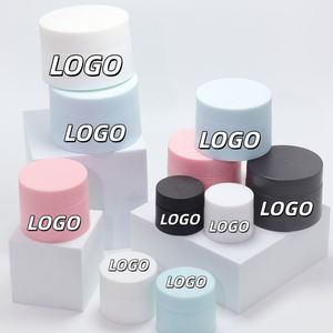 Pot cosmétique de luxe vide en plastique PP dépoli à double paroi, blanc, rose, bleu, pour crème visage et corps, 5g, 10g, 15g, 30g, 50g, 100g, 150g - Product Image 1