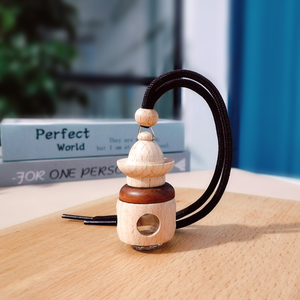 Tower Wooden Cap Hanging <b>Car</b> Perfume Bottle Empty Glass Essential Oil Diffuser <b>Car</b> Air Freshener Pendant <b>Ornament</b> - Product Image 6