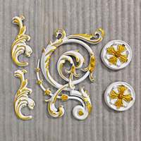 Médaillon de plafond en polyuréthane Everwall, fleur décorative en polyuréthane pour la décoration de panneaux muraux
