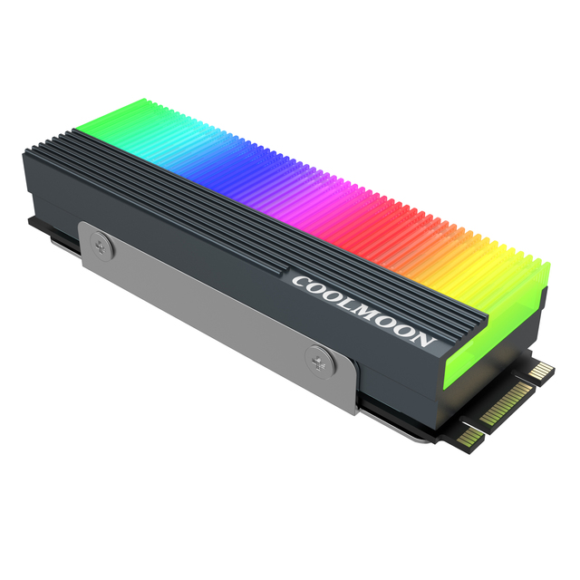 COOLMOON Explosive New Products M.2 Ssd Heat Sink ARGB M.2 Ssd Cooler High Power LED Heat Sink for M.2 Ssd