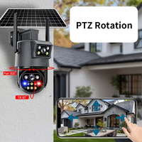 Cámara de Seguridad CCTV para el Hogar, Luz Nocturna Solar, Visión Nocturna a Todo Color AOV, Hieasy, Doble Lente PTZ, 4G LTE, WiFi, IP66, Seguimiento de Movimiento por IA