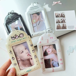 Porta Tarjetas con Diseño de Alas y Notas Rosadas, Mini Porta Tarjetas con Rejilla, Porta Fotos de 3 Pulgadas con Diseño de Fresa, Cubierta para Fotos DIY Estilo INS - Product Image 5