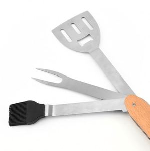 Novelty Stainless Steel 5 in 1 Outdoor New Design Multifunction <b>BBQ</b> Set Barbecue Spatula Grilling Kit - Product Image 4