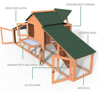 Grand enclos à poules pliable et portable en bois et acier inoxydable, moderne, coupe-vent, pour l'extérieur, cage à volailles, boîte pour animaux