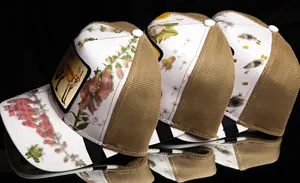 ขายส่งคุณภาพสูง 5 แผง 3d พัฟเย็บปักถักร้อยแพทช์โลโก้ตาข่ายรถบรรทุกหมวกผ้าฝ้าย 2 โทน Gorras Trucker หมวก