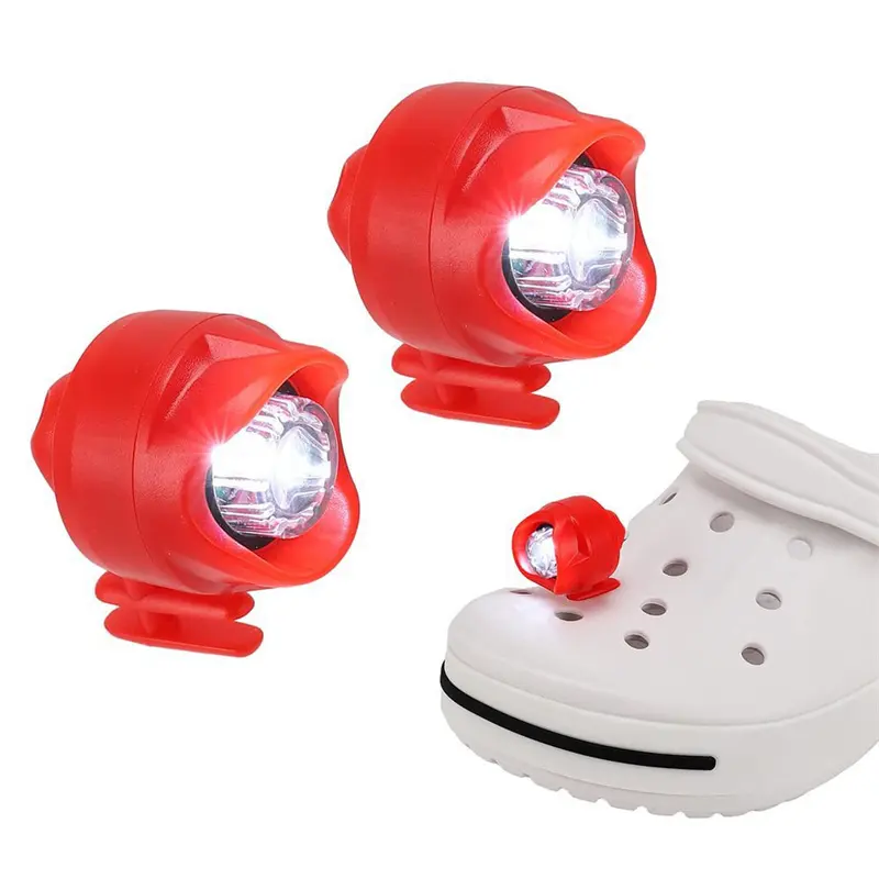 ไฟหน้าพลาสติก2ชิ้นสำหรับ Croc ไฟ LED ของตกแต่งรองเท้า3โหมดไฟ LED สำหรับรองเท้า Croc