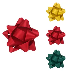 Midi decorazione fatta a mano personalizzata Pull Flower Ribbon Package archi fiocchi stella autoadesivi rossi per portagioie regalo