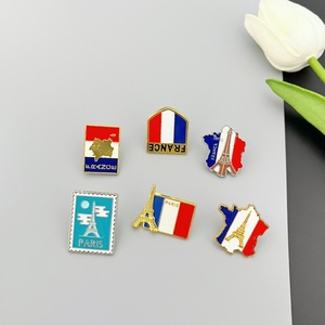 Nouvelle Arrivée Broche Drapeau <span class=keywords><strong>Français</strong></span> Personnalisée Tour Eiffel de Paris Épinglette en Émail pour Vêtements et Sacs Décoration Souvenir Touristique Cadeau - Product Image 3