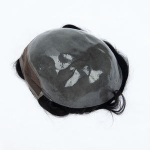 Best Quality Raw Indian <b>Temple</b> Hair Topper Full Pu Base Split Knotted Toupee for <b>Men</b> - Product Image 1