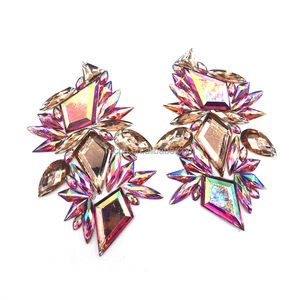 Новое поступление, нашивка со стразами, шитье из смолы, отделка драгоценных камней, розовый абат/шампанское, полимерный камень для отделки, для роттердамского карнавального 2026 - Product Image 5