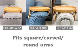 बेडसाइड में एक सुविधाजनक छोटी मेज के लिए डीलक्स आधुनिक बांस सोफा आर्म ट्रे - Product Image 5