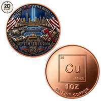 Pièce de monnaie en cuivre rouge en gros, 1 once, cuivre fin .999, pièce commémorative 911 « Ne jamais oublier » pour collection ou cadeau