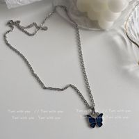 Collier thermochromique en acier inoxydable, bijou motif petit papillon, couleur changeante, d'humeur, nouveau Design