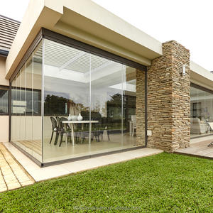 Portes de séparation de balcon coulissantes pliantes sans cadre, style rideau en verre - Product Image 2