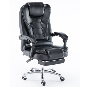 WDY Großhandel Leder mit hoher Rückenlehne Boss Office Drehbarer Schreibtischs tuhl Liege massage Ergonomischer Bürostuhl mit Fuß stütze - Product Image 6