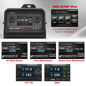 Machine à souder MIG-270P PRO 220V avec écran LCD, double pulsation, soudeuse MIG-270P PRO pour aluminium, MIG-270P PRO - Product Image 2