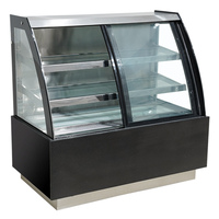 Vitrine réfrigérée pour pâtisserie de supermarché commercial NE-210CH, refroidissement par air, vitrine ouverte, acier inoxydable, vitrine à gâteaux en verre