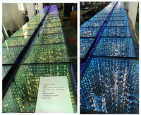 Plancher de danse interactif TOP avec éclairage DJ, panneaux LED portables en verre trempé, plancher de danse LED 3D lumineux