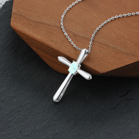 Collar con Colgante de Cruz de Plata de Ley S925 con Incrustaciones de Circonio, Diseño Original, Venta al Por Mayor de Fábrica, para Bodas y Fiestas